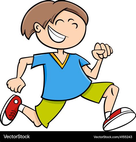 Running Boy Cartoon Royalty Free Vector Image Vectorstock