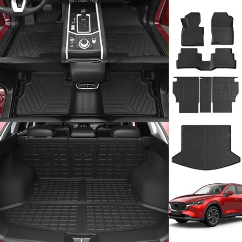 Powoq Floor Mats Compatible With 2017 2022 Mazda Cx 5 Trunk Mat Tpe Backrest Mat