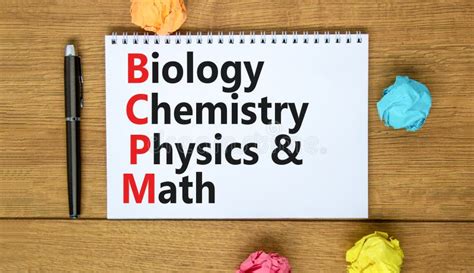 Bcpm Biology Chemistry Physics Math Symbol Concept Words Bcpm Biology