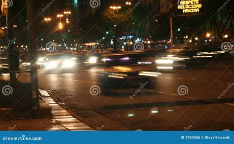 Oncoming Traffic, Night, Blurred Headlights Royalty Free Stock Image - Image: 1704356