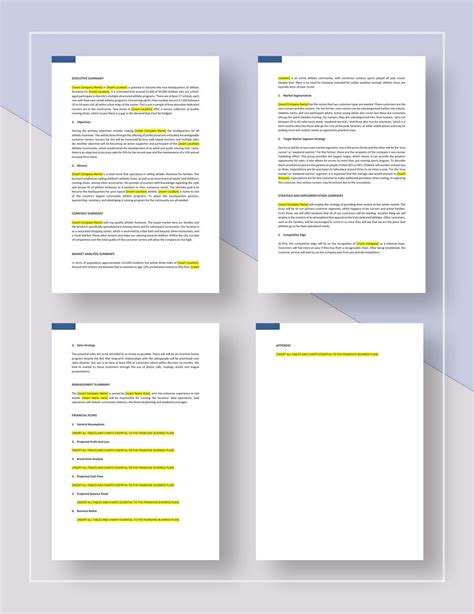 Franchise Business Plan Template Google Docs Word Apple Pages