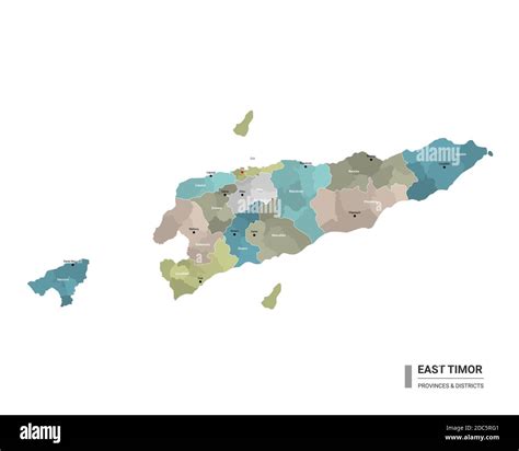 East Timor Higt Detailed Map With Subdivisions Administrative Map Of