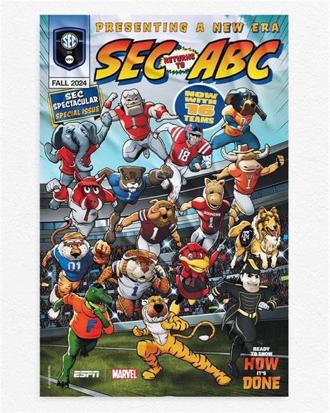 The Sec On Abc New Era Poster Debuted With Marvel Themes For Mascots