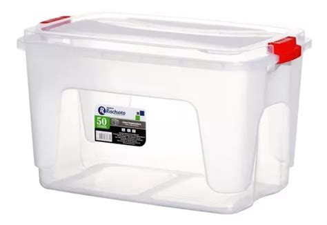 Caja Organizadora Transparente De 50 Litros Rischioto 0117 MercadoLibre