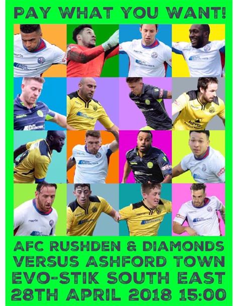 AFC Rushden & Diamonds v Ashford Town – GAME ON