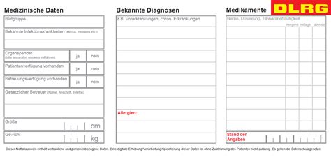 Notfallausweis DLRG Kreisverband Mühldorf e V