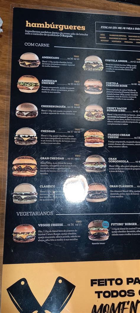 Menu Em O Burgu S Hamburgueria Cl Ssica Sudoeste Restaurante Bras Lia