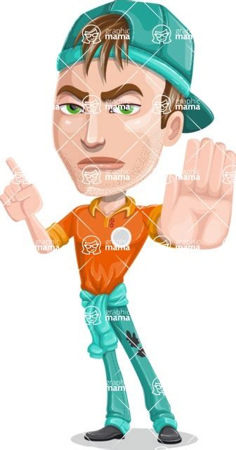 Repairman Cartoon Vector Character 112 Illustrations Finger Pointing With Angry Face