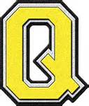 Presentation Alphabets Yellow Varsity Letter Q