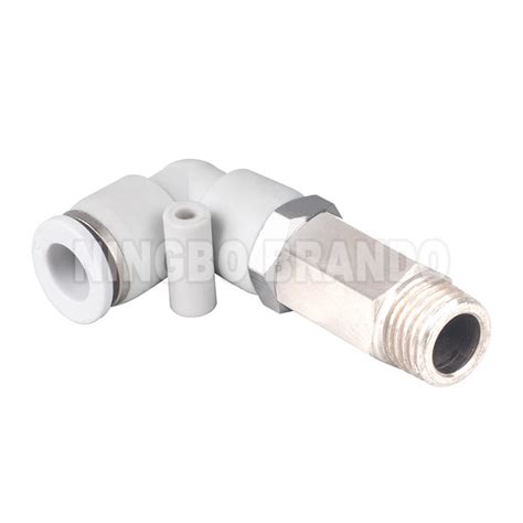 Pll Extended Male Elbow Push To Connect Tube Pneumatic Air Hose Fitting