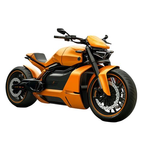 Modern Orange Motorcycle 3d Illustration On Transparent Background Ai