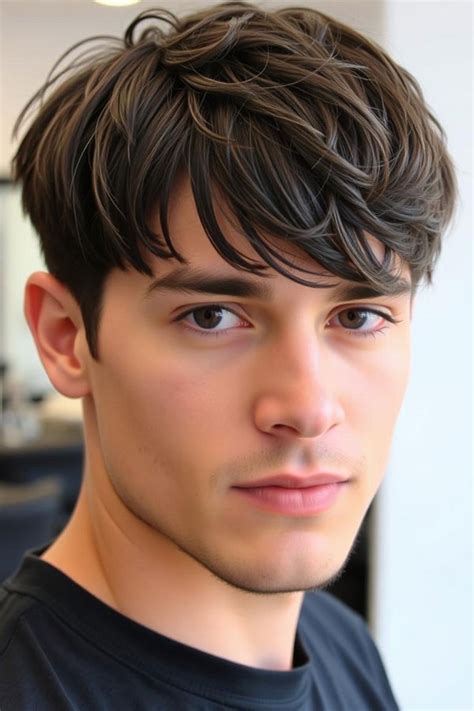 Modern Men Hairstyles Rich Brown Haircut With Textured Fringe