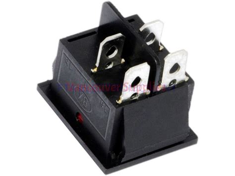 Red Button On Off 4 Pin Dpst Boat Rocker Switch 16a 250v