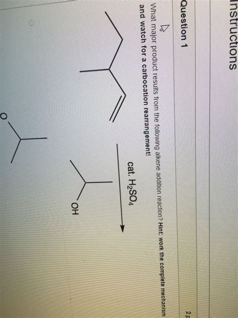 Solved What Major Product Results From The Following Alkene Chegg