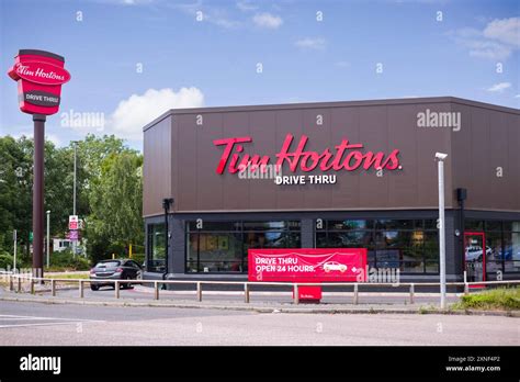 WATFORD UK July 10 2024 Exterior Of Tim Hortons Drive Thru