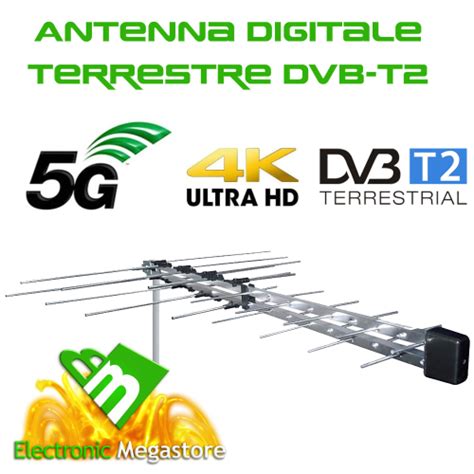 Antenna Esterna Logaritmica 32 Elementi UHF DVB T2 HEVC In Lega