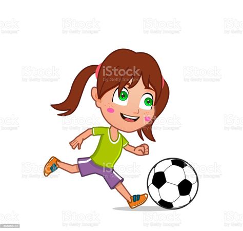 Girl Playing Soccer Clip Art