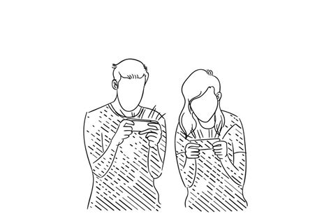 illustration of couple playing difficult game together. Concept of ...