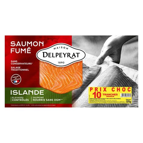 Saumon Fum Islande Delpeyrat La Barquette De G Prix Carrefour