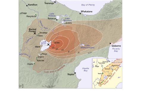 3 The consequences of the powerful Taupo eruption of c. AD 232, showing ...