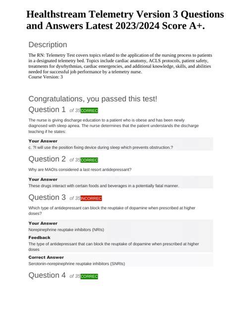 Healthstream Test Version Questions And Answers With