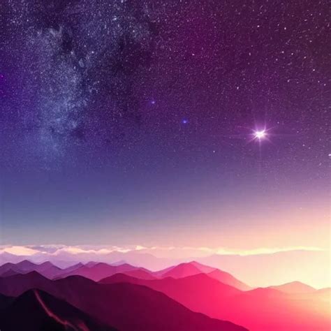 Mountains Purple Dark Silent Peaceful Stars Night Sunset Girl Le