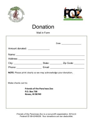 Fillable Online PRINTABLE DONATION FORM Luke S Wings Fax Email Print