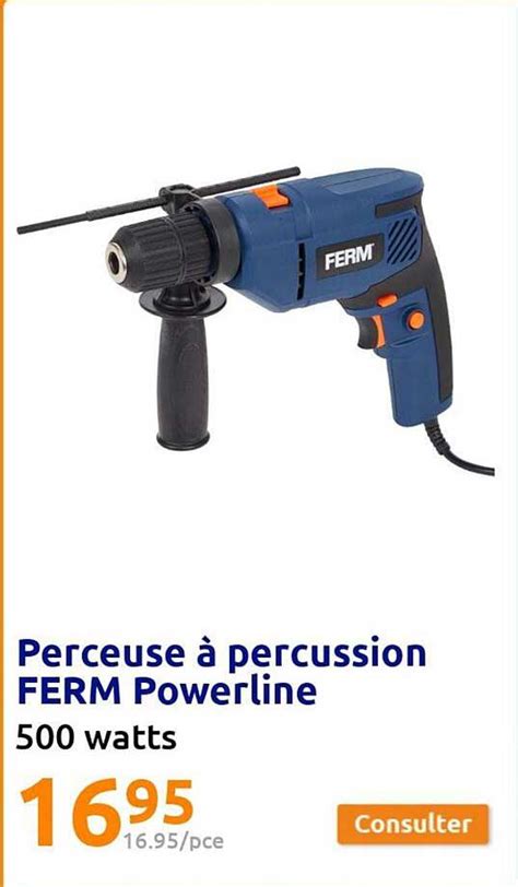 Promo Perceuse à Percussion Ferm Powerline chez Action iCatalogue fr