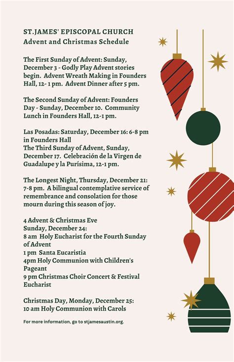 Advent and Christmas Schedule | St. James' Blog