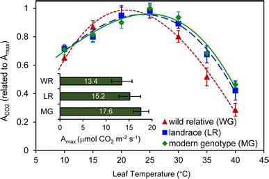 The Temperature Response Curve Of CO2 Assimilation Rate Measured In