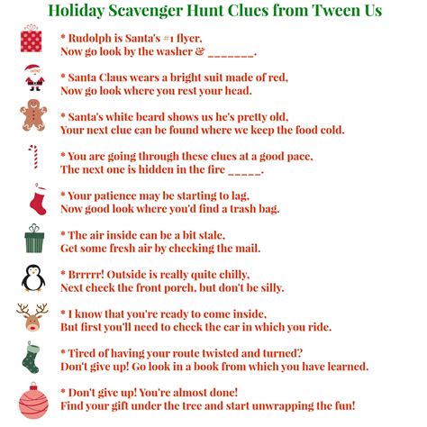 Scavenger Hunt Clues Around House