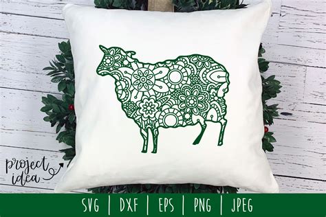 Sheep Mandala Zentangle SVG DXF EPS PNG JPEG