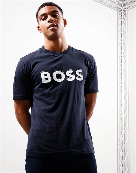 Boss Teeos 1 T Shirt Dark Blue Terraces Menswear