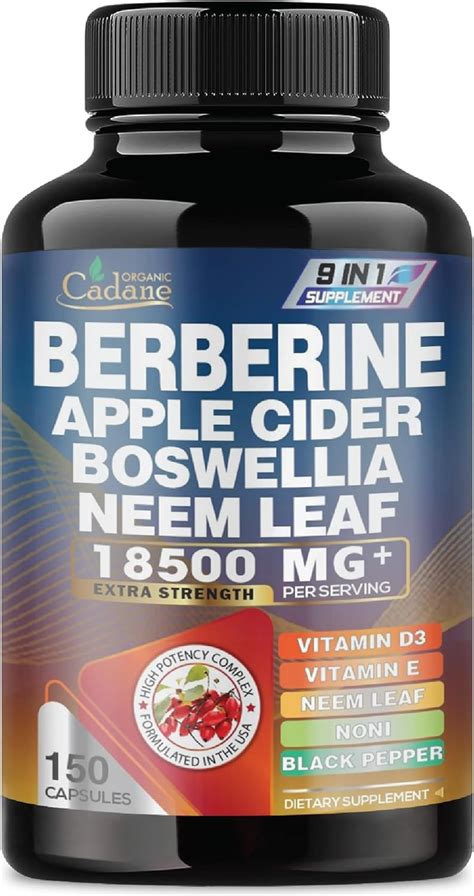 Amazon 18500mg Berberine Supplement With Neem Leaf Apple Cider