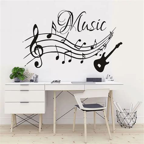 Music Is Life Musical Notes For Living Room Wall Art Mural Bedroom