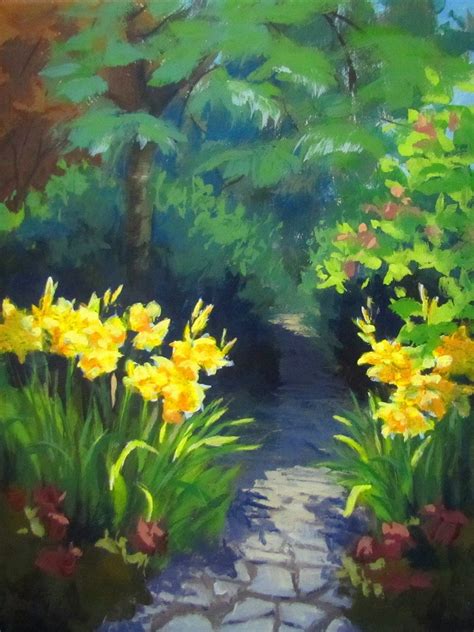 Discovery Gardens Original Floral Garden Painting Etsy