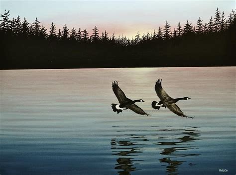 Canada Geese By Kenneth M Kirsch Goose Painting Beautiful Nature