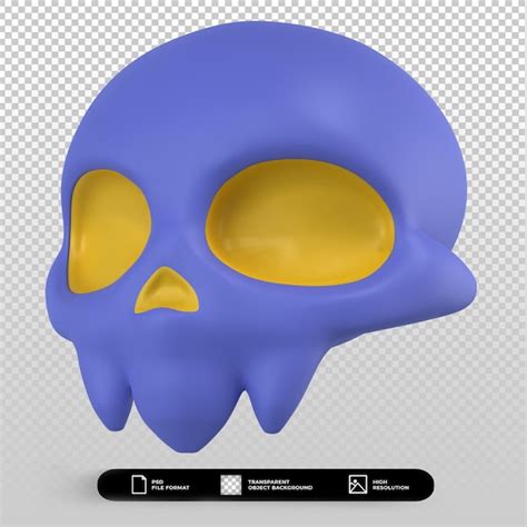 3d Halloween Cráneo Hueso Icono Aislado Ilustración Archivo Psd Premium