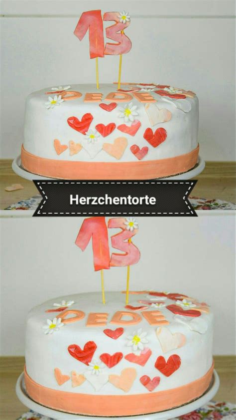 Herzchentorte Geburtstagstorte Mit Herzen Und Blumen Motivtorte