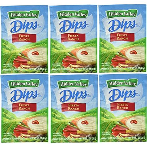 Hidden Valley Dips Mix Fiesta Ranch 11 Oz Packets Pack Of 6