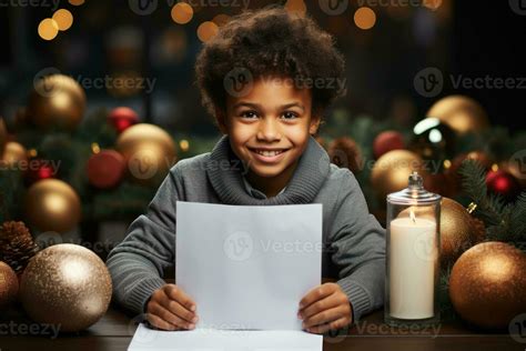 Cute boy writing a letter to Santa, 27974714 Stock Photo at Vecteezy