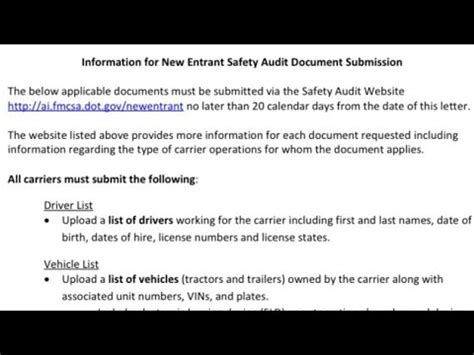 How To Pass New Entrant DOT Safety Audit The First Time Step By Step