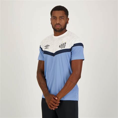 Camisa Umbro Santos Treino Azul Futfanatics