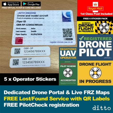 Drone Stickers Drone Card Caa Flyer Id Card X Drone Operator Qr