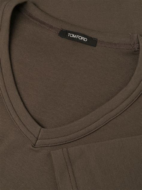 Tom Ford V Neck Short Sleeve T Shirt Brown Farfetch