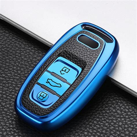 Hot Tpu Leather Grain Car Remote Smart Key Cover Case Shell For Audi A