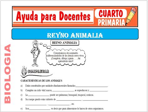 Reino Animalia Para Cuarto De Primaria Ayuda Para Docentes