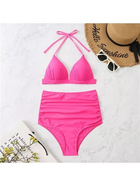 Bikini Frau Zwei Teile Sgambato Culottes Band Rosa Elegant Ebay