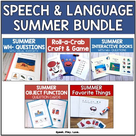 Summer Speech Therapy Activities Plus A Free Download Speak Play