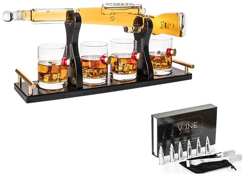 Buy Whiskey Decanter Set With Whiskey Bullet Chillers Limited Edition